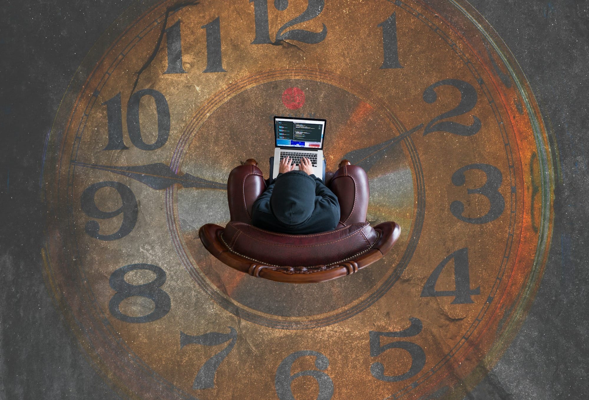 brown analog clock
